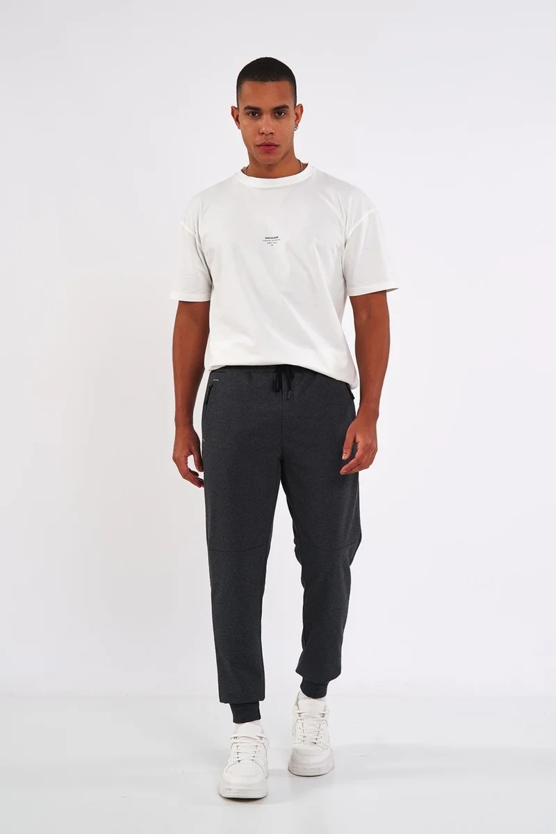 mmetalic Black-Navy-Grey-Anthracite Men's Elastic Leg 4-Pack Tracksuit Bottoms