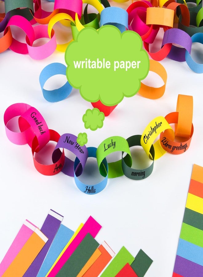 Morcheiong 600Pcs Paper Chains Bright Color Paper Strips for Classroom Home Party Decoration Supplies - Image 3