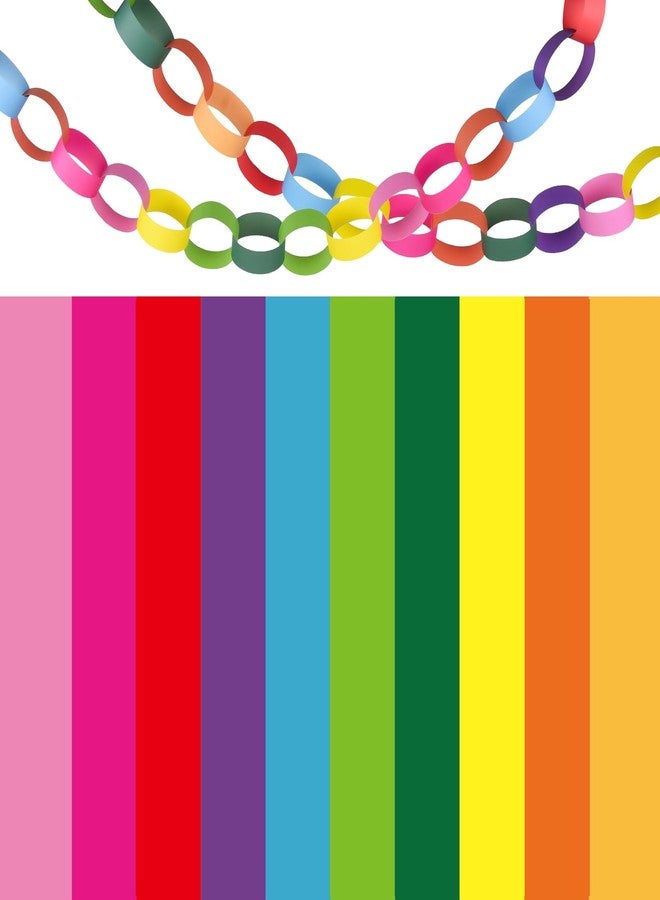 Morcheiong 600Pcs Paper Chains Bright Color Paper Strips for Classroom Home Party Decoration Supplies - Image 1