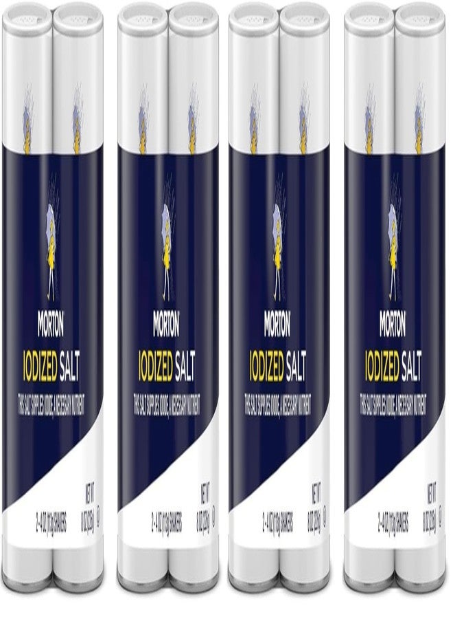 Morton Iodized Salt Shaker, 8oz, 4 Pack of 2 Shakers