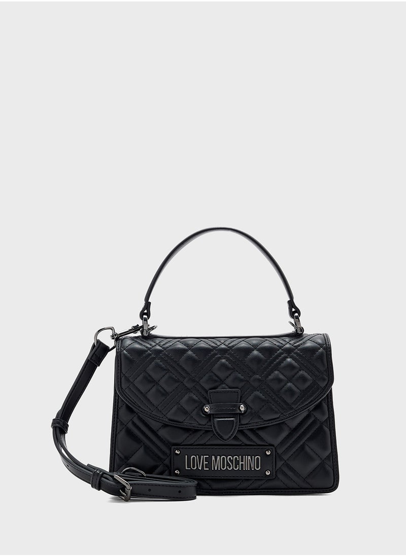 Love Moschino Logo Detailed Flap Over Satchel  - Image 1
