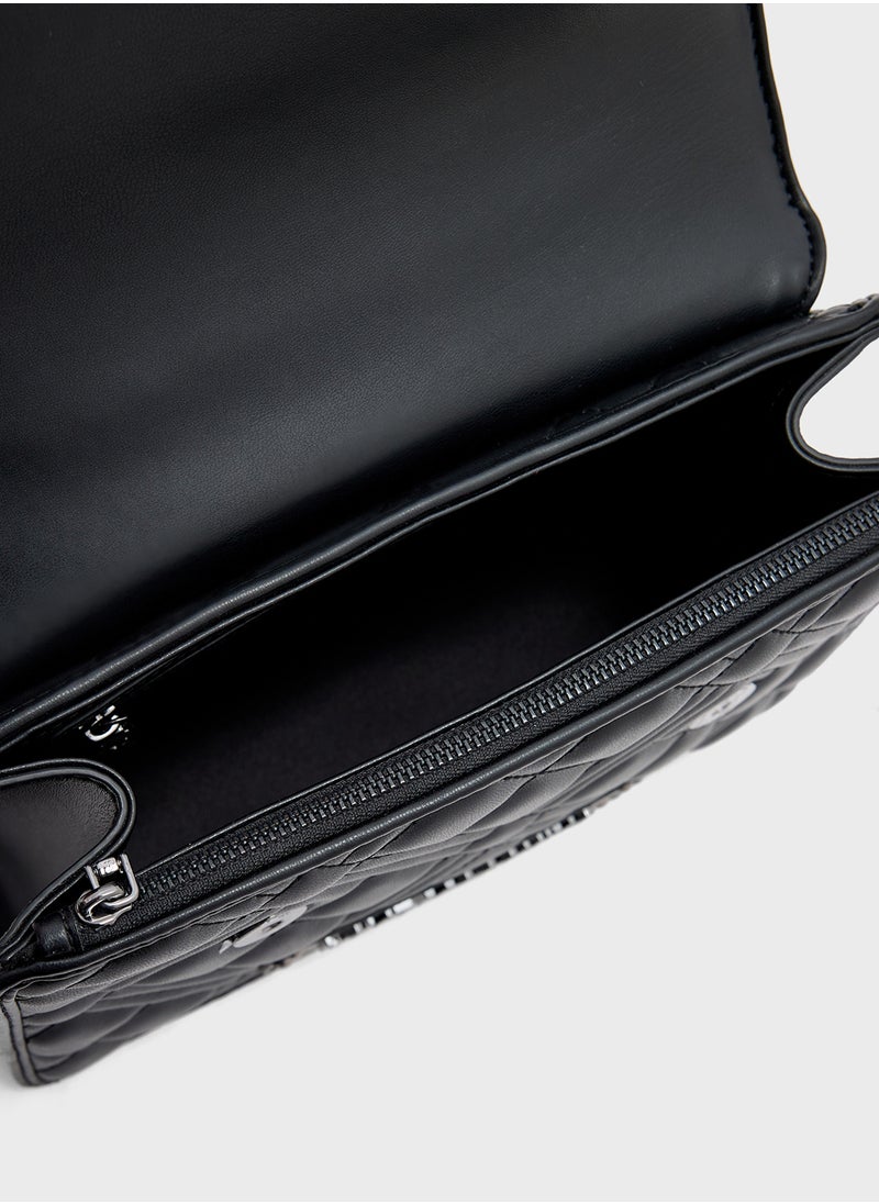 Love Moschino Logo Detailed Flap Over Satchel  - Image 5