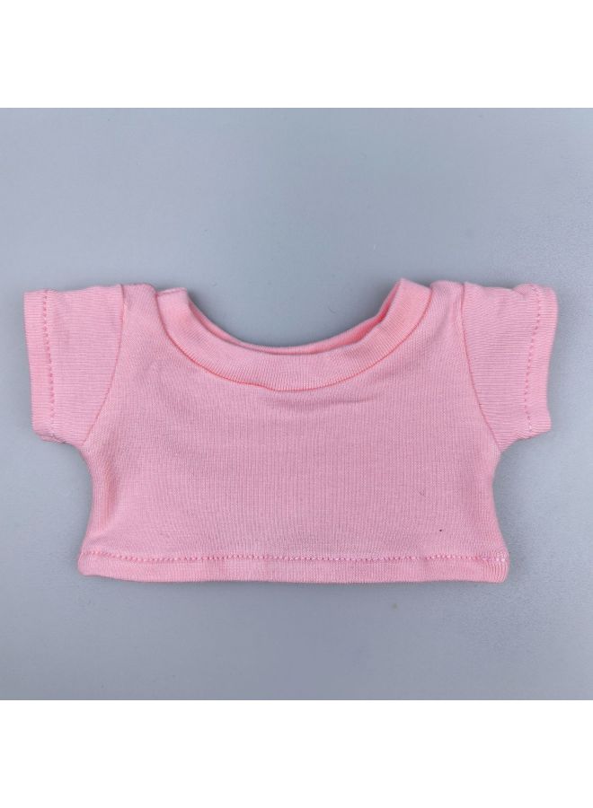 Doll Clothes 10/40cm20cm Cotton Doll Short Sleeve T-shirt Doll Doll Clothes Can Add LOGO Pattern-Specifications:40cm Baby Wears-Color:Pink T-shirt  - Image 1