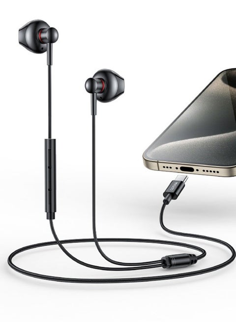TYPE-C Metal Wired Headphones For IPhone 15/15 Plus/15 Pro/15 Pro Max, Samsung S23/S23 Ultra, S22/S22 Ultra, S21, A04, Redmi Note 12/12 Pro, Oneplus.