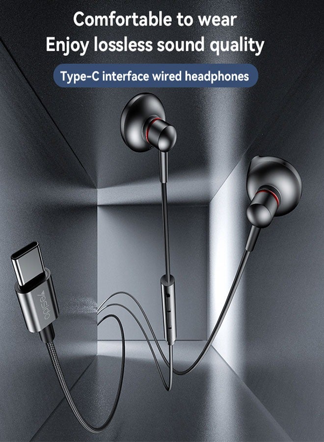Yesido TYPE-C Metal Wired Headphones For IPhone 15/15 Plus/15 Pro/15 Pro Max, Samsung S23/S23 Ultra, S22/S22 Ultra, S21, A04, Redmi Note 12/12 Pro, Oneplus. - Image 2