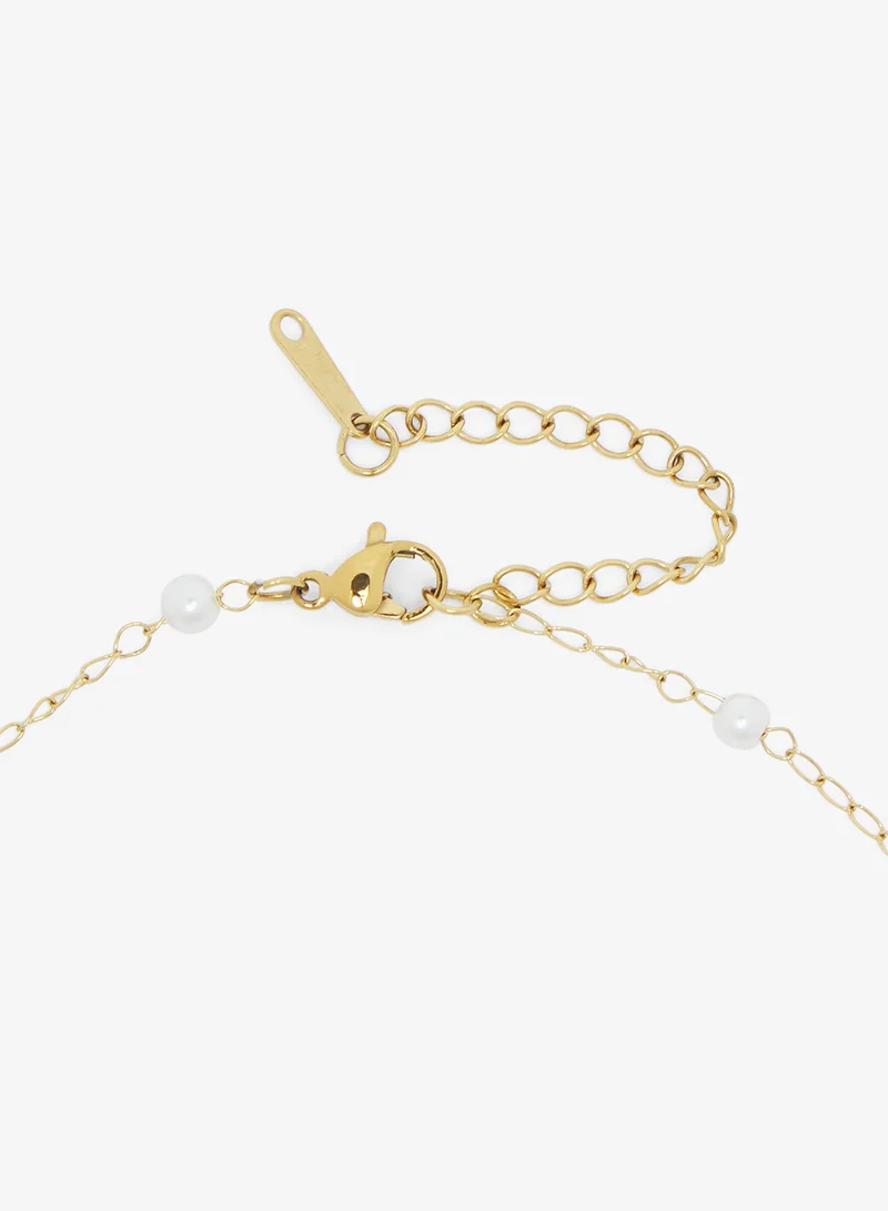 جينجر Pearl Beaded Necklace with Sea Charms