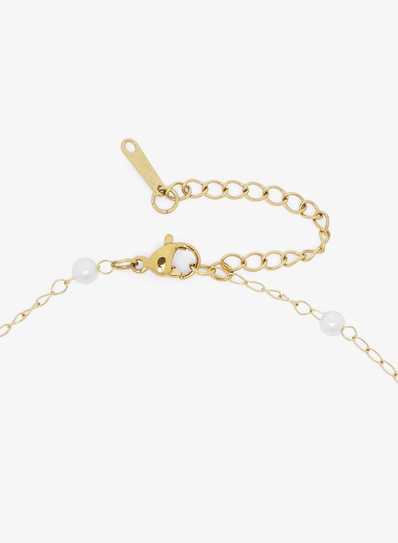 Ginger Pearl Beaded Necklace with Sea Charms - Image 4