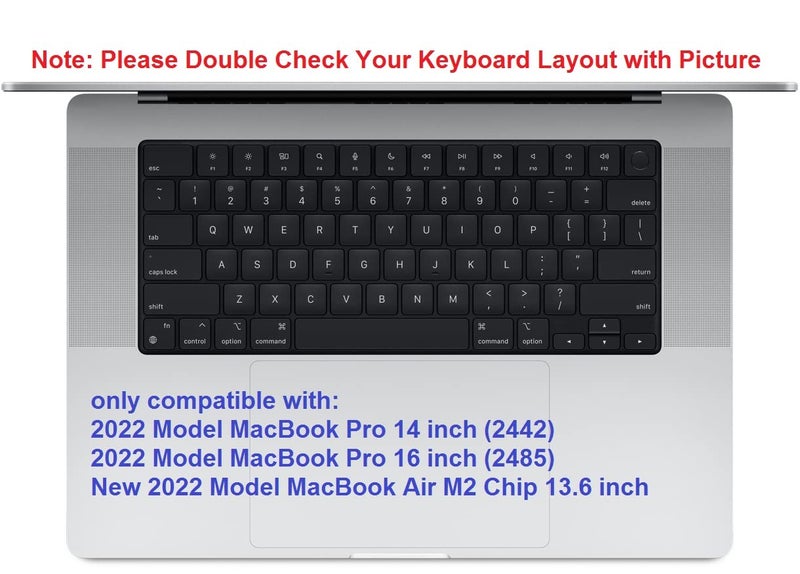 Raya غطاء لوحة مفاتيح سيليكون لجهاز ماك بوك إير 15" (A3114 A2941) 2025-2021، إير 13.6" (A3113 A2681) وماك بوك برو 14" و16" (A2918 A2992 A2779 A2442 A2991 A2780 A2485) - Image 2