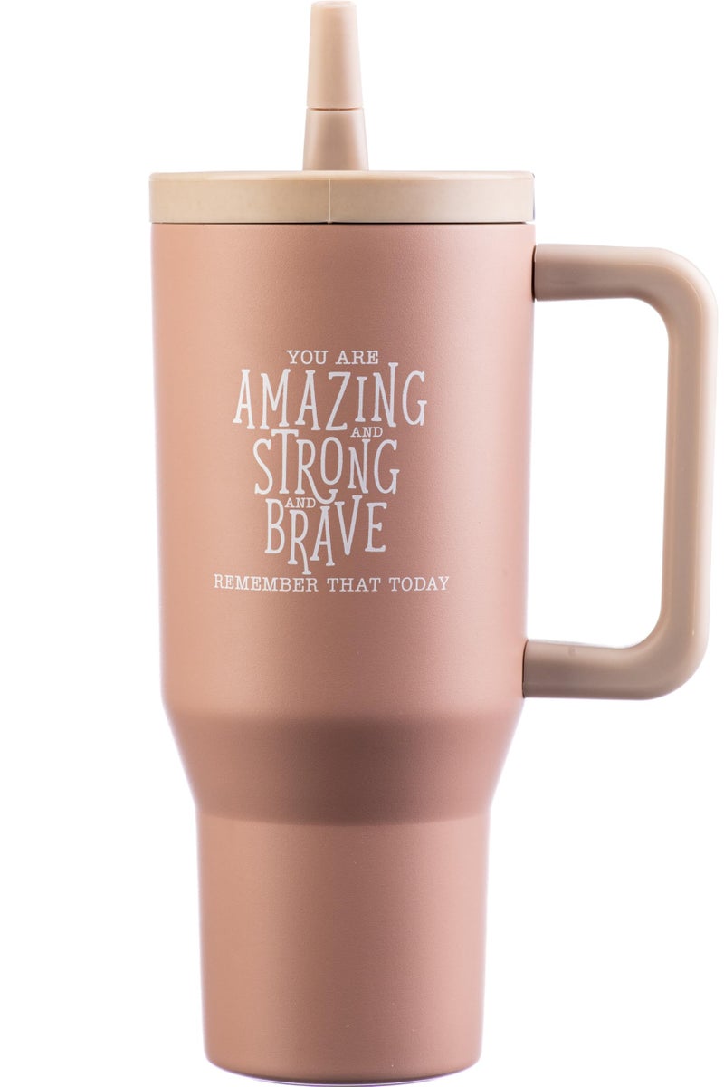 DIVERSEBEE 30 oz Insulated Stainless Steel Tumbler with Lid, Inspirational Birthday Thank You Gifts for Women, Mom, Wife, Girlfriend, Teacher, Her, Nurses, Best Friend, Travel Mug (Mocha) - Image 1
