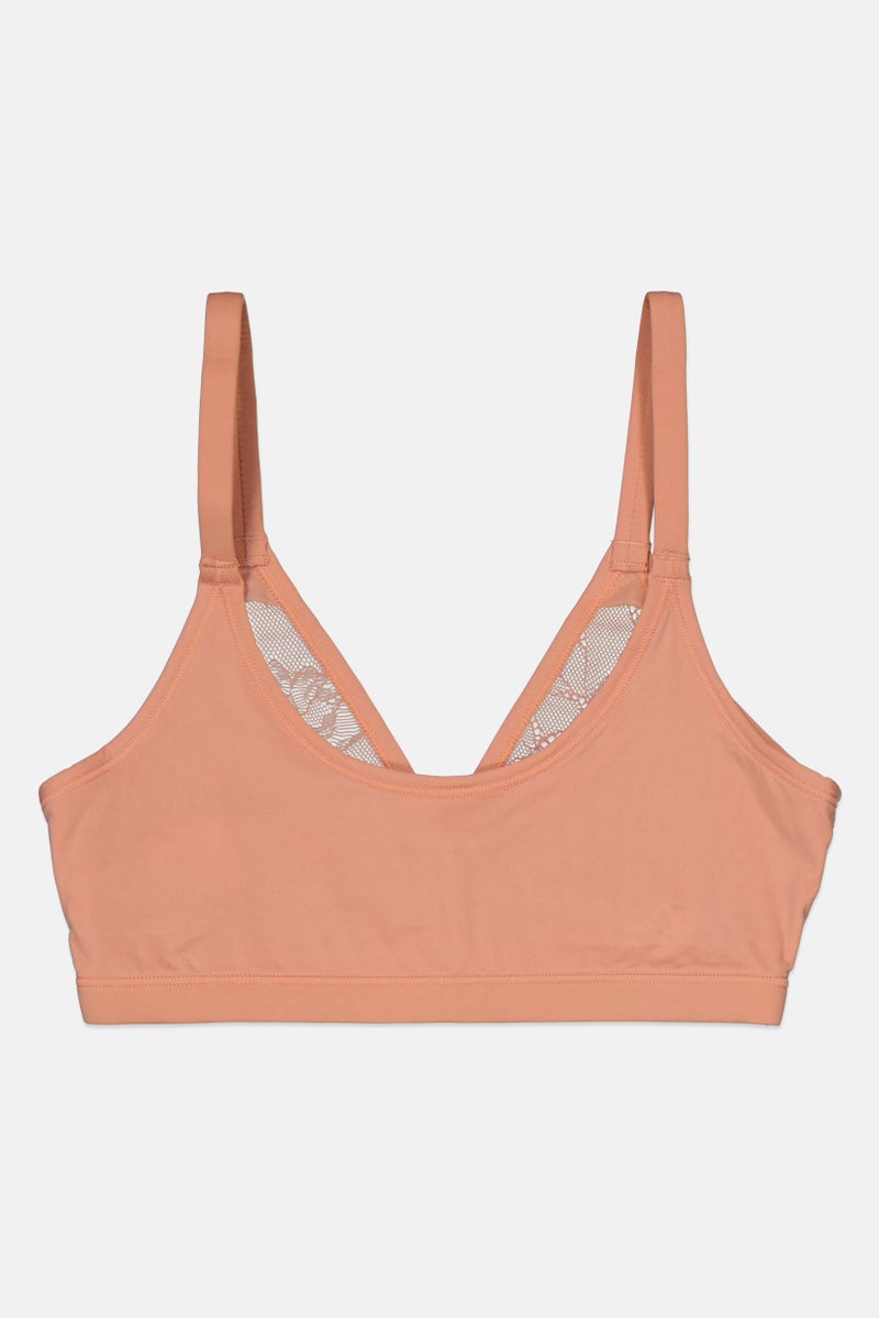 Etam Women Non Padded Lace Bra, Peach - Image 2