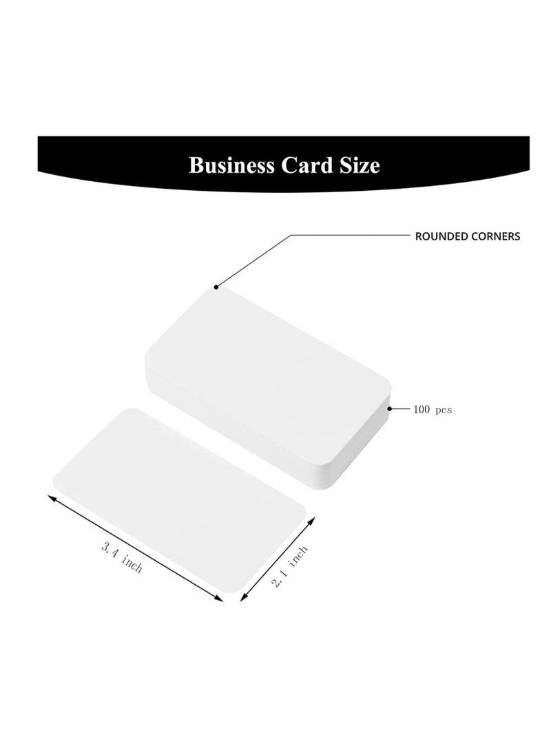 Premify 100pcs Blank Cards, 250 GSM Premium Plain White Kraft Paper Cards 9 x 5 cm", Use These DIY Note Cards For Learning, Playing, Planner, Greeting, Business or Index Card Etc  - Image 2