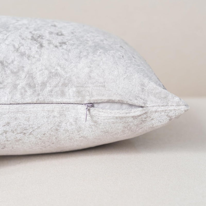 NiNi ALL Velour Throw Pillow Covers Silver Grey 12x20 Inch Set of 2 Decorative Luxurious Pillow Cover Glossy Pillowcase Cushion Cases for Couch Sofa and Home Decor - Image 5