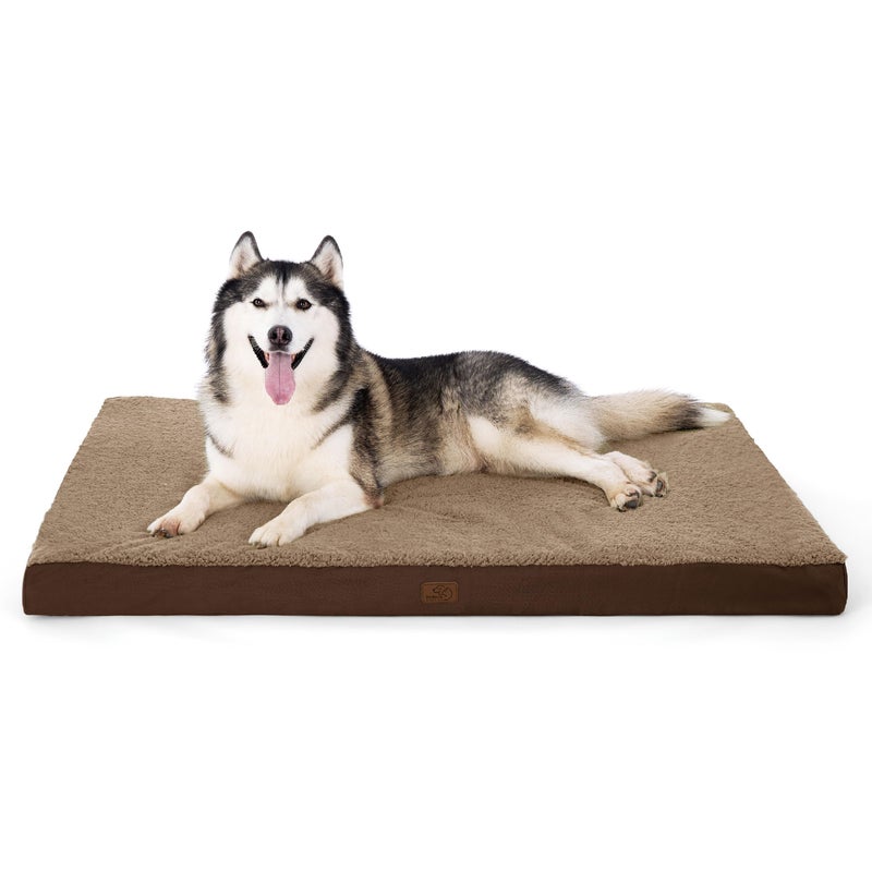 Bedsure Giant Dog Bed for Jumbo Dogs 54 x 44 Flat Pet Beds with Removable Washable Cover Orthopedic Egg Crate Foam Mat for Pet Up to 150 lbs Not for Crate