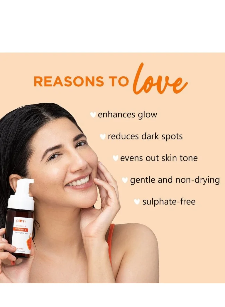 Plum Vitamin C Foaming Face Wash 110ml Plum 1.5% Vitamin C Foaming Face Wash 110ml for Women | Best Price UAE