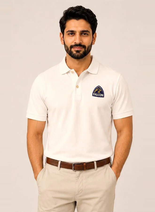 تايك تو White Falcon Logo Short Sleeves Polo T-Shirt By Falcon