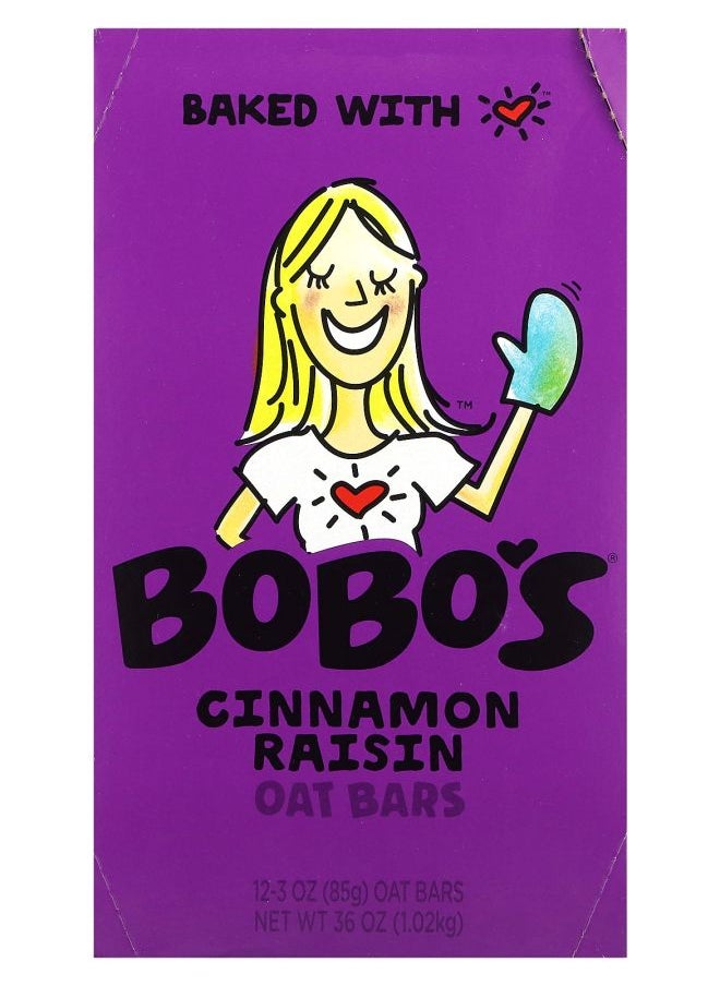 Bobo's Oat Bars - Cinnamon Raisin Oat Bars 12 Bars 3 oz (85 g) Each - Image 1