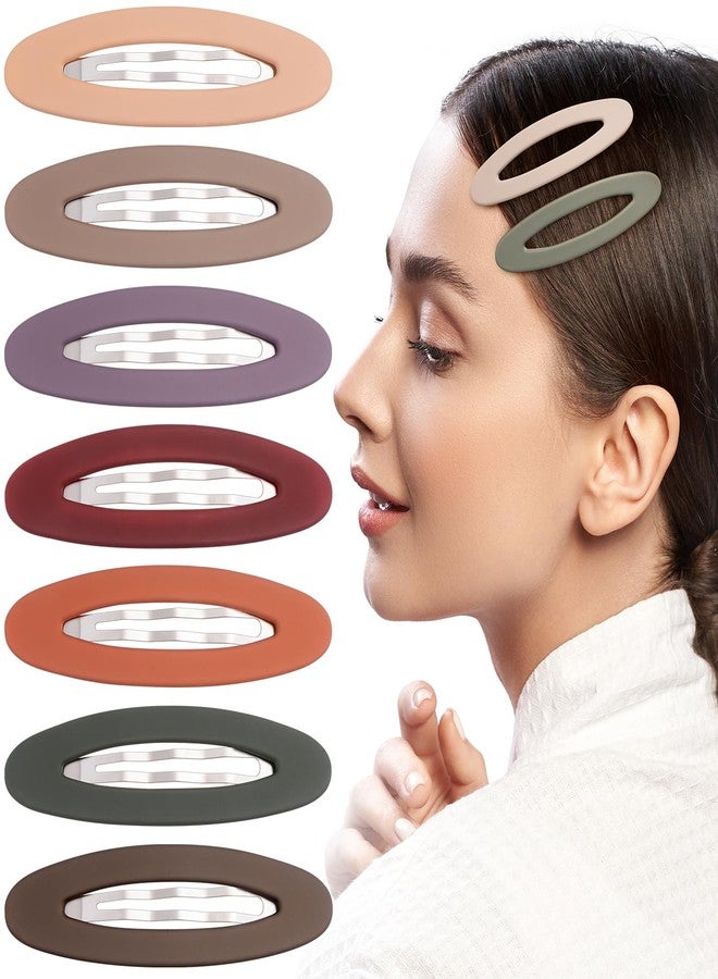 CustomyLife 7pcs Matte Snap Hair Clip for Women, Non-Slip Large Enamel Hair Barrettes Alligator, Rustproof Oval Hair Pin Accessories for Long Short Thick Thin Fine Curly Straight Hair - Image 1