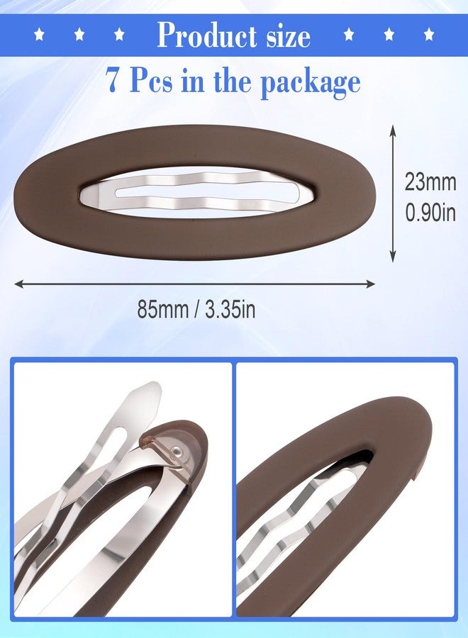 CustomyLife 7pcs Matte Snap Hair Clip for Women, Non-Slip Large Enamel Hair Barrettes Alligator, Rustproof Oval Hair Pin Accessories for Long Short Thick Thin Fine Curly Straight Hair - Image 5