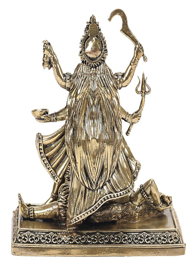 ARTVARKO Brass Kali MATA Murti Maha Kaali with Shiva Idol Adi Shakti Ma Mahakali Kalika Maa Statue 4 Inch - Image 5