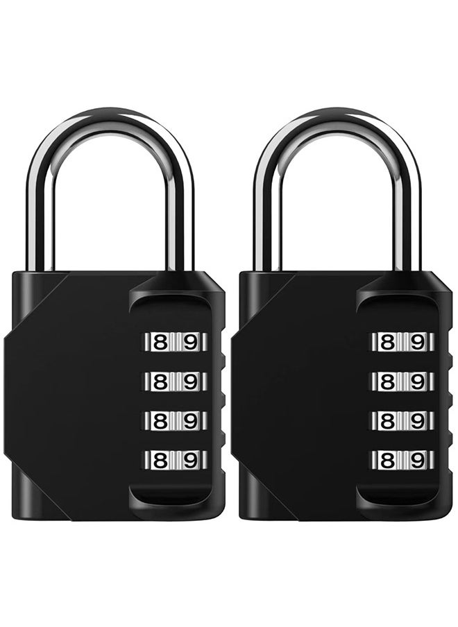 Generic Combination Lock, Locker Lock Outdoor Waterproof Padlock for School Gym Locker, 4-Digit Locker Lock, Sports Locker, Fence, Toolbox, Gate, Case, 2 Pack (Black)  - Image 1