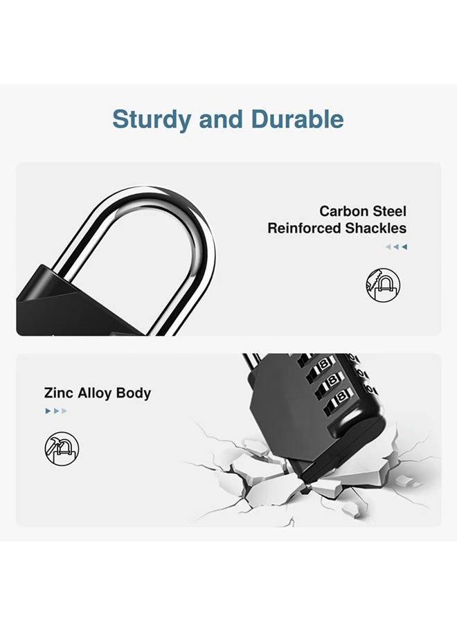 Generic Combination Lock, Locker Lock Outdoor Waterproof Padlock for School Gym Locker, 4-Digit Locker Lock, Sports Locker, Fence, Toolbox, Gate, Case, 2 Pack (Black)  - Image 5