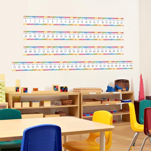 Yewfold Number Line Bulletin Board Border,0-100 Number Line for Classroom Wall Decor,Math Bulletin Board Border Classroom Decoration - Image 3