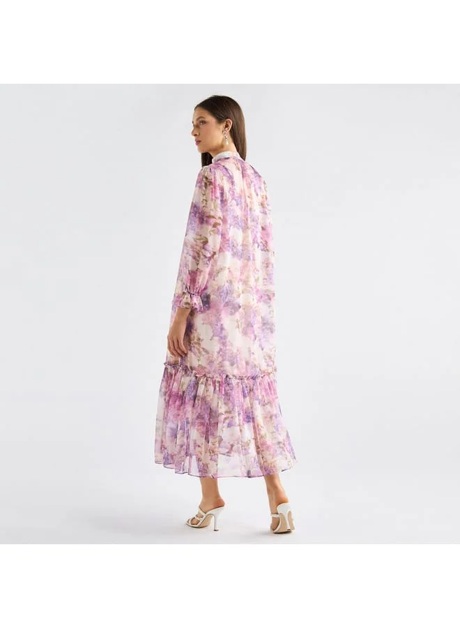 Splash FAV Floral Chiffon Midi Dress
