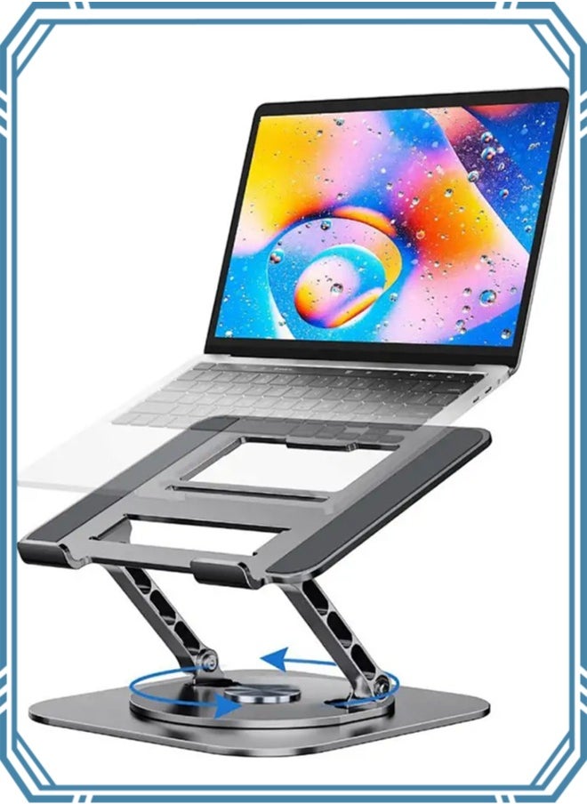 APEX - Adjustable Laptop Stand for Desk Ergonomic Riser with 360° Rotating Base Foldable Notebook Computer Holder Compatible MacBook Air Pro Dell XPS More 10-17" Laptops - Image 1