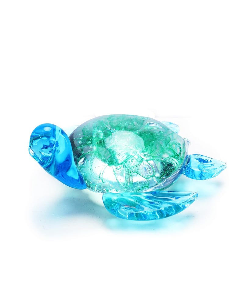 Bdor Hand Blown Glass Sea Turtle Figurine Paperweight, Sea Ornament, Art Collection, Glass Sculpture for Gift Home Decor Office Decor - Image 1