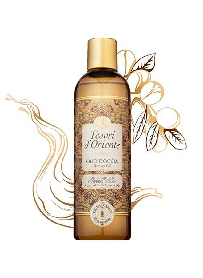 Tesori d'Oriente Shower Oil With Argan Oil & Sweet Cyprus Premium Cleansing And Soothing Shower Oil For Women 8.45 Fl Ozmade In Italy (Argan & Sweet Cyprus)  - Image 1