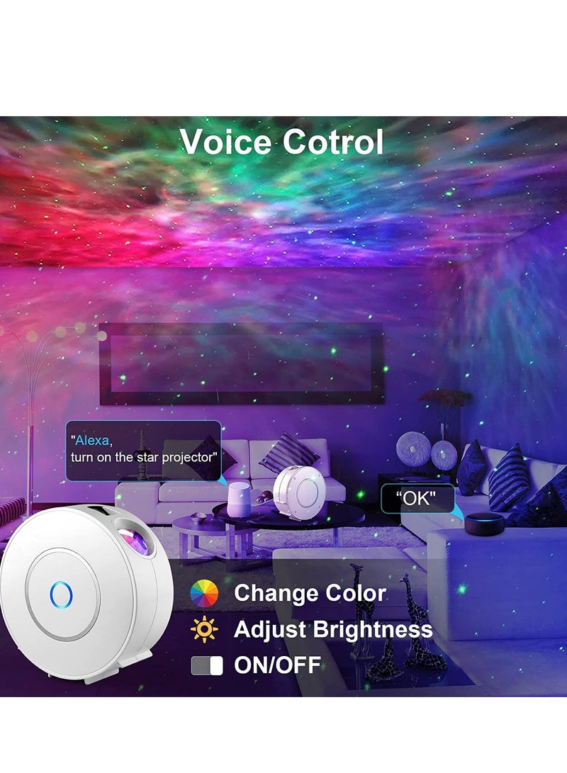 Galaxy Star Projector, Smart WiFi App/Voice Control, 3D LED Galaxy Projector Night Light with Nebula, Compatible with Google Assistant, RGB Dimmable, Timing, for Kids Bedroom Party Decor White - Image 2