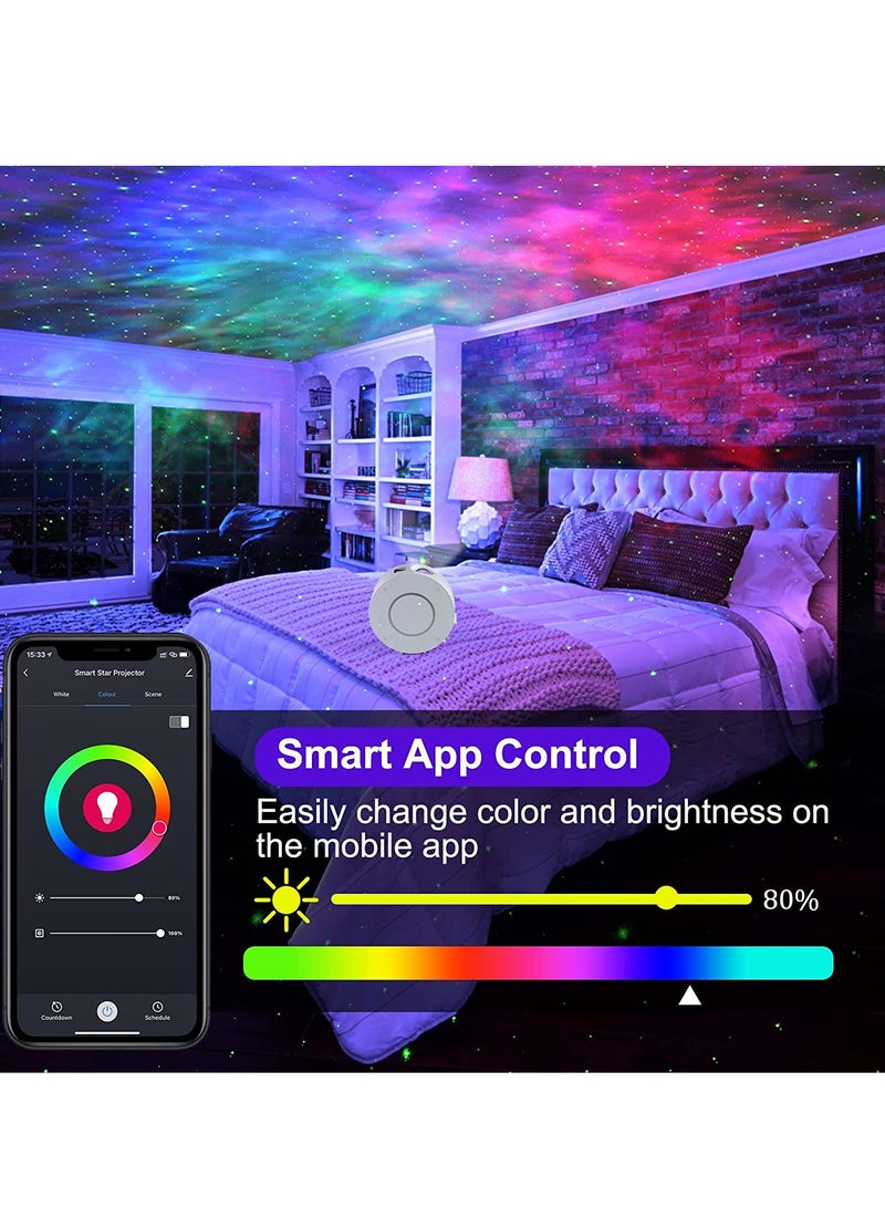 Galaxy Star Projector, Smart WiFi App/Voice Control, 3D LED Galaxy Projector Night Light with Nebula, Compatible with Google Assistant, RGB Dimmable, Timing, for Kids Bedroom Party Decor White - Image 3