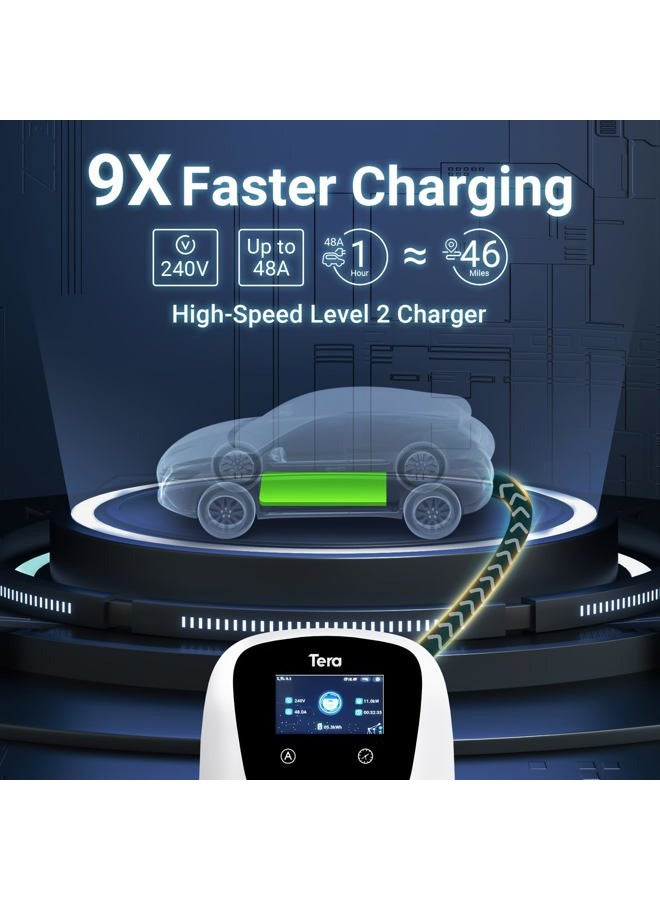 Tera for Tesla EV Charger Level 2 J1772: ETL Energy Star 48A 40A 32A Adjustable 240V, 5 Years Warranty, NEMA 14-50 25FT Extra Long Charging Cable IP66 Wall Electric Vehicle Charging Station W01 White - Image 4