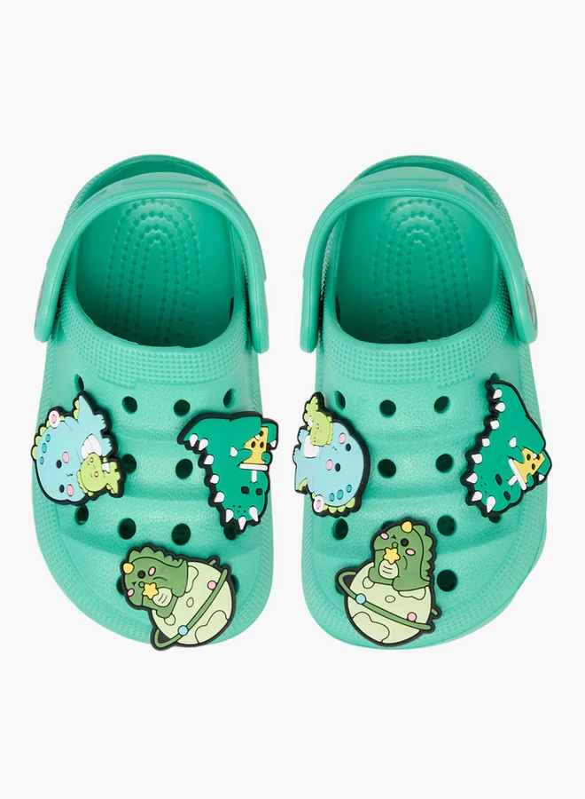 Aqua Dinosaur Jibbet Accent Clogs with Backstrap