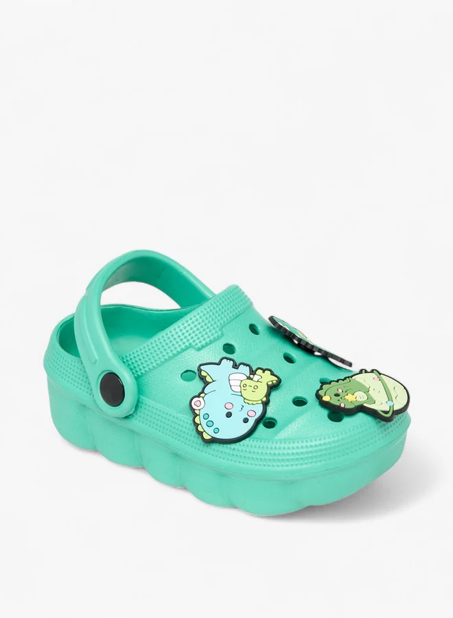 Aqua Dinosaur Jibbet Accent Clogs with Backstrap