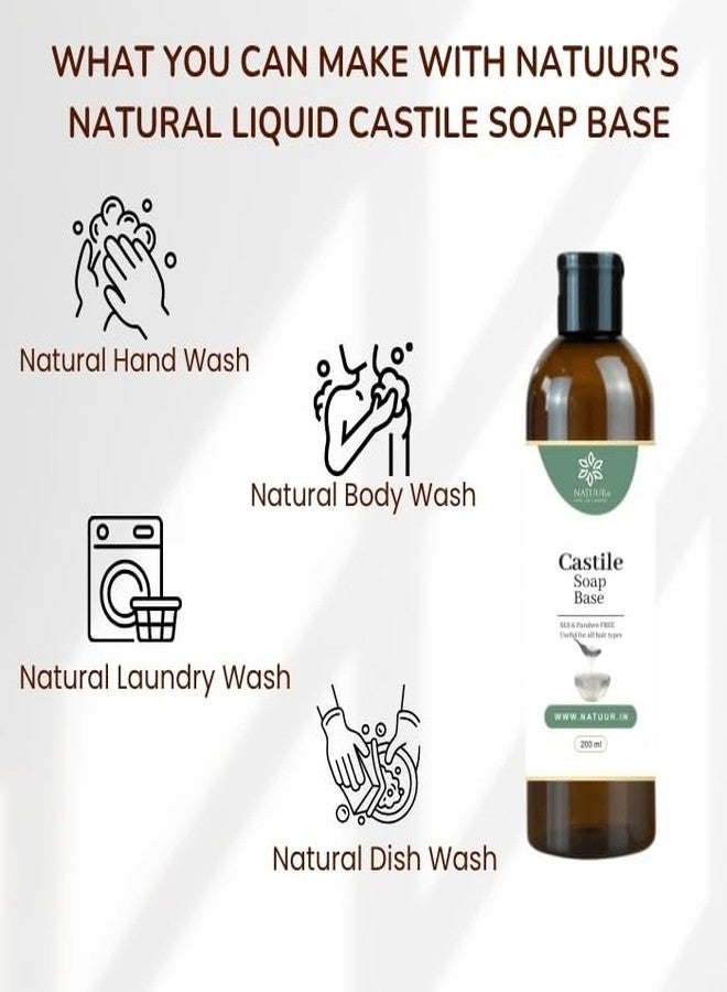 NATUUR Castile Soap Base 200ml | Plant-Based Natural Cleanser | Safe for Pets & Kids | Gentle & Effective | Ideal for DIY Cleaning, Skincare & Household Use | Non-Toxic | Eco-Friendly - Image 4