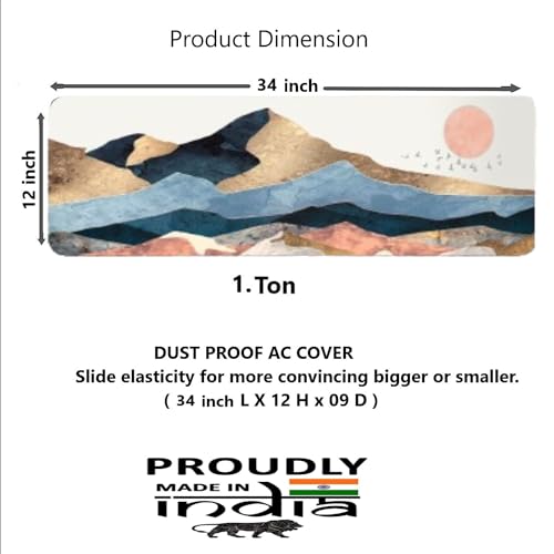 STUTI WORLD Air Conditioning Dust Cover Folding Designer Ac Cover for Indoor Split Ac 1 ton (91 x 31 x 21 cm ) and 1.5 ton (97 x 31 x 21.5 cm ) new creative Printed (mountain, 1 ton) - Image 3