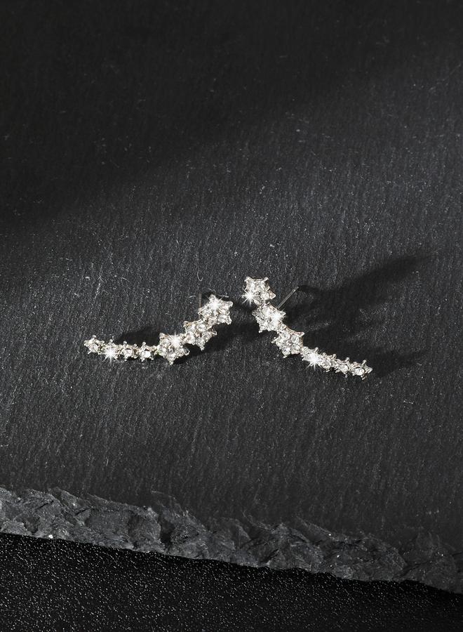 Take Two Contrast Rhinestone Embellished Earrings - Image 5