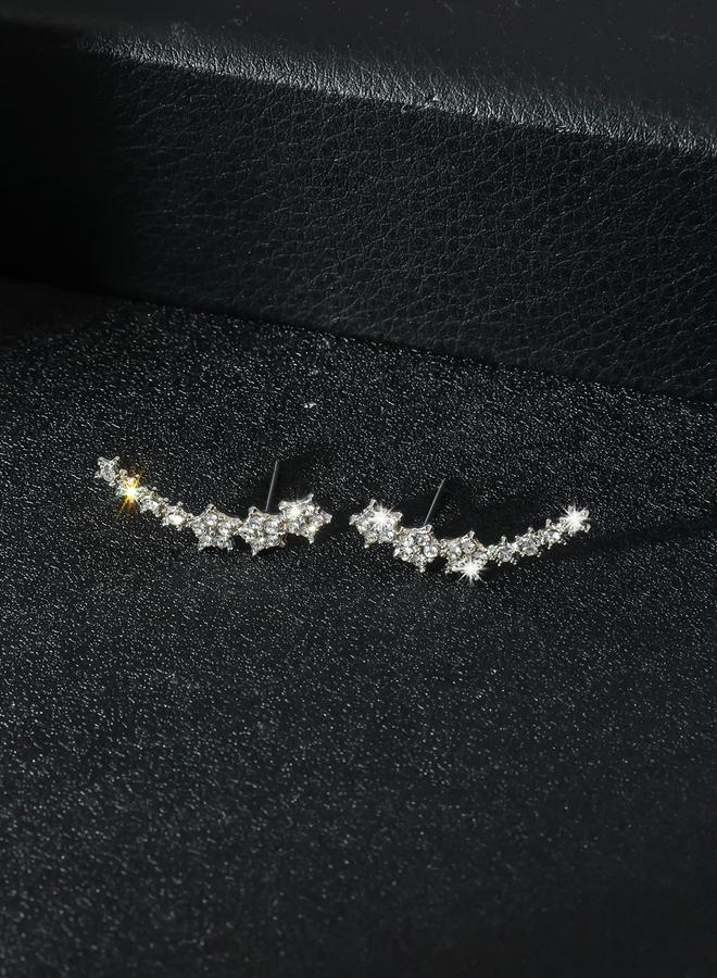 Take Two Contrast Rhinestone Embellished Earrings - Image 2