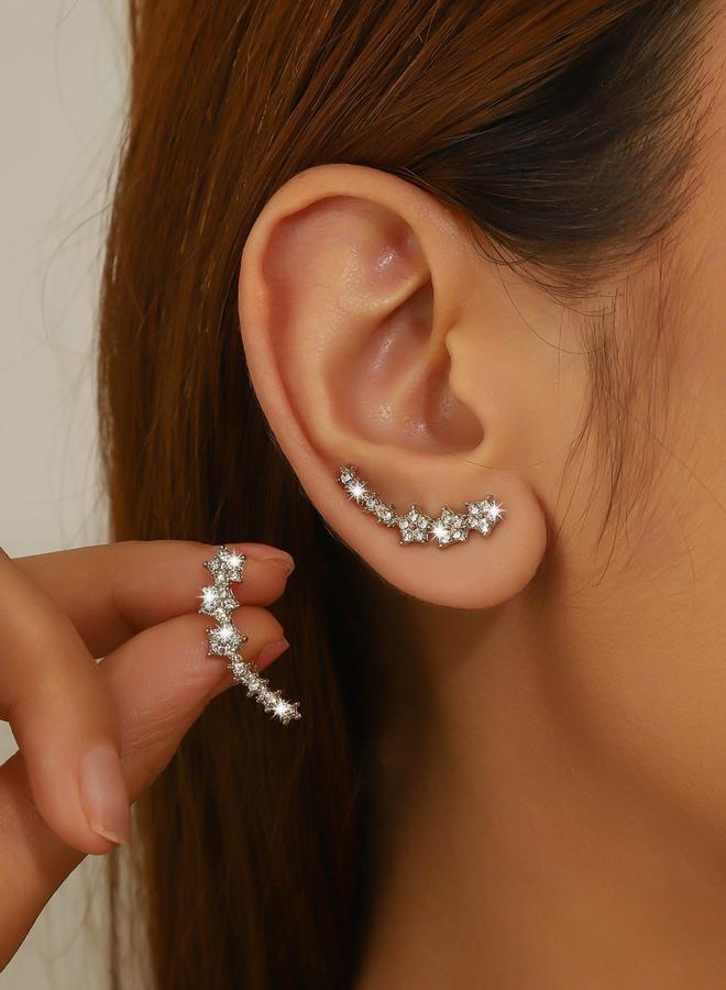 Take Two Contrast Rhinestone Embellished Earrings - Image 1