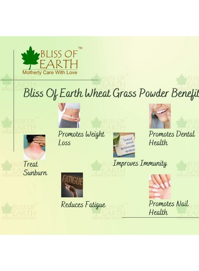 Bliss of Earth Certified Organic Wheatgrass Powder 33 Servings Super Food Dietary Supplement Rich in VIT A & B Non GMO Gluten Free 100GM Pack of 2 - Image 3