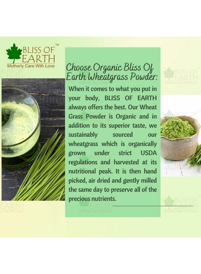 Bliss of Earth Certified Organic Wheatgrass Powder 33 Servings Super Food Dietary Supplement Rich in VIT A & B Non GMO Gluten Free 100GM Pack of 2 - Image 4