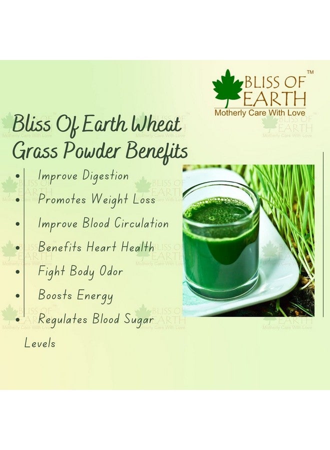 Bliss of Earth Certified Organic Wheatgrass Powder 33 Servings Super Food Dietary Supplement Rich in VIT A & B Non GMO Gluten Free 100GM Pack of 2 - Image 5
