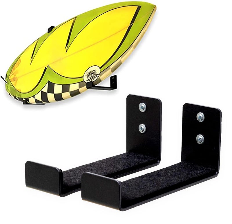 StoreYourBoard Naked Surf – The Original Minimalist Surfboard Rack, Heavy-Duty Black Aluminum Surf Board Wall Hangers for Display & Storage, Surfboard Wall Mount Holds 30 lbs - Image 2