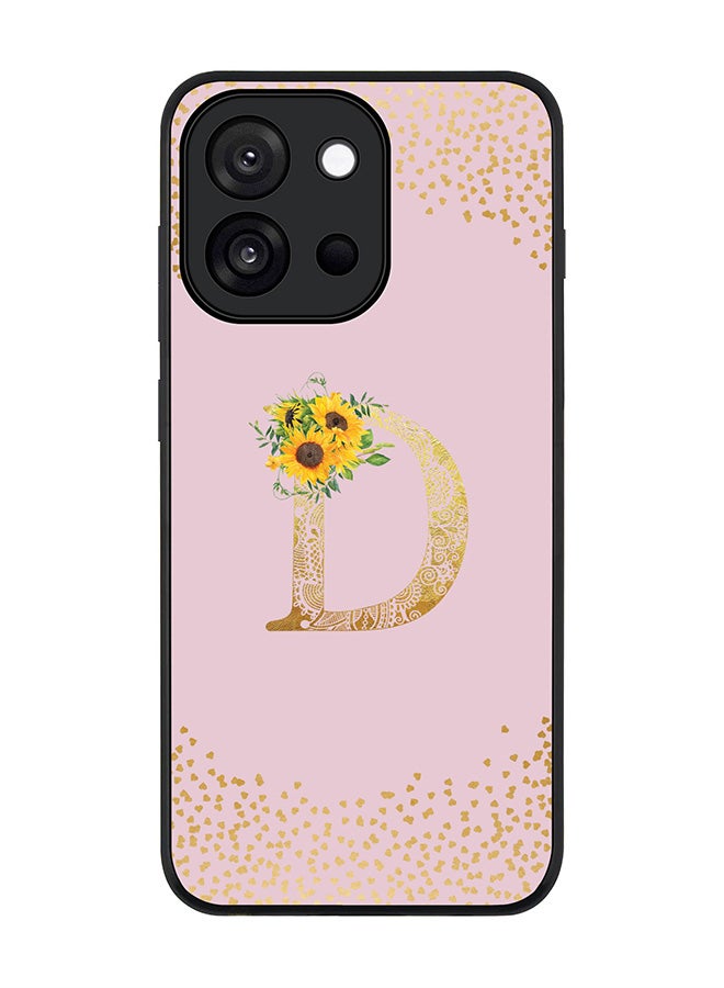 Stylizedd For OnePlus 13s / 13T Case,Slim fit Camera Protection, Shockproof Thin Phone cover  - Custom Floral Monogram - D  (Pink )