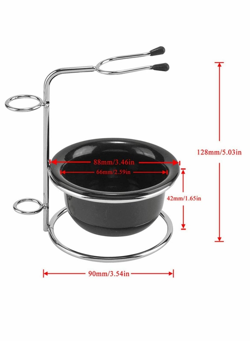 Zikra Men's Shaving Kit Stainless Steel Holder for Razor Brush  Soap Bowl Male Tool Set Dry or Wet - Image 3