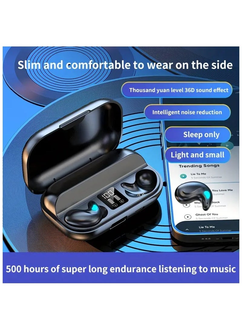 Invisible Earbuds Bluetooth Wireless Headphones with Charging Case Black Chipset - Image 3