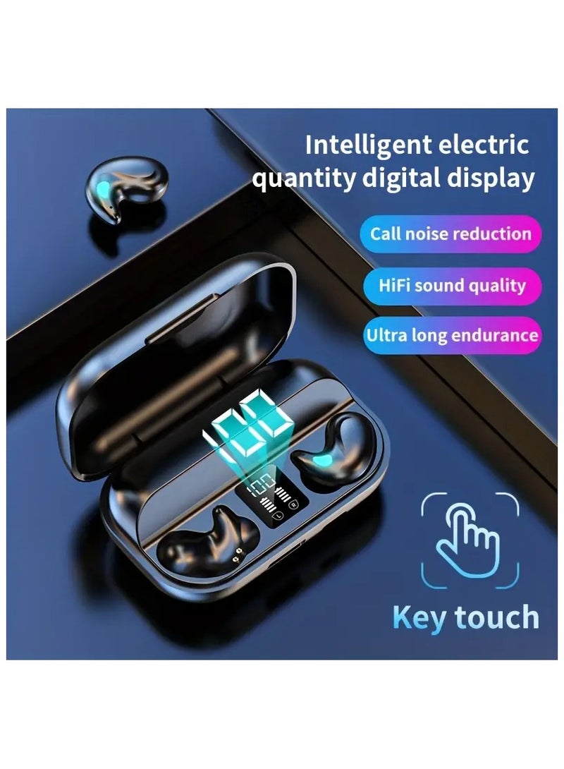Invisible Earbuds Bluetooth Wireless Headphones with Charging Case Black Chipset - Image 4