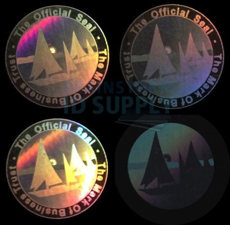 Brainstorm ID 100 Mark of Business Hologram Self Stick ID Overlays (with UV Eagle) - Image 5