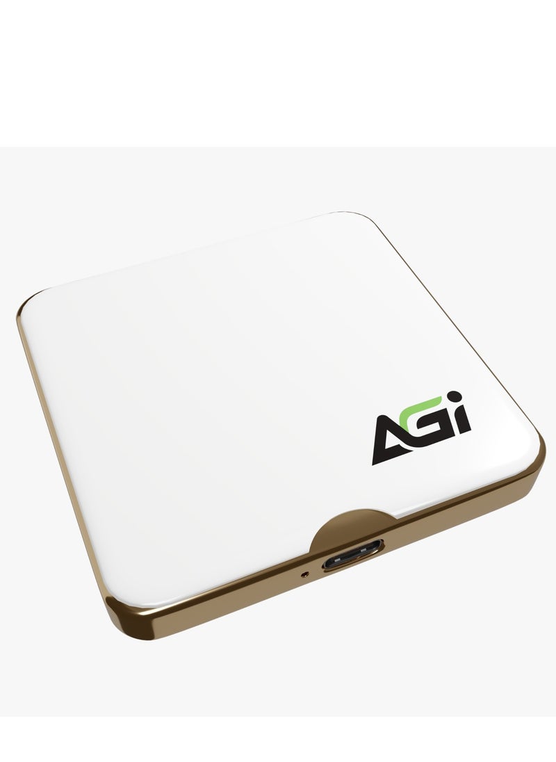 EDM38 2TB Magnetic Portable External SSD, USB 3.2 Gen2x2 with 20Gbps Speed, Read Speed of up to 2050MB/s, Compatible with Laptop, Notebook, PC, iPhone 15 Series - White